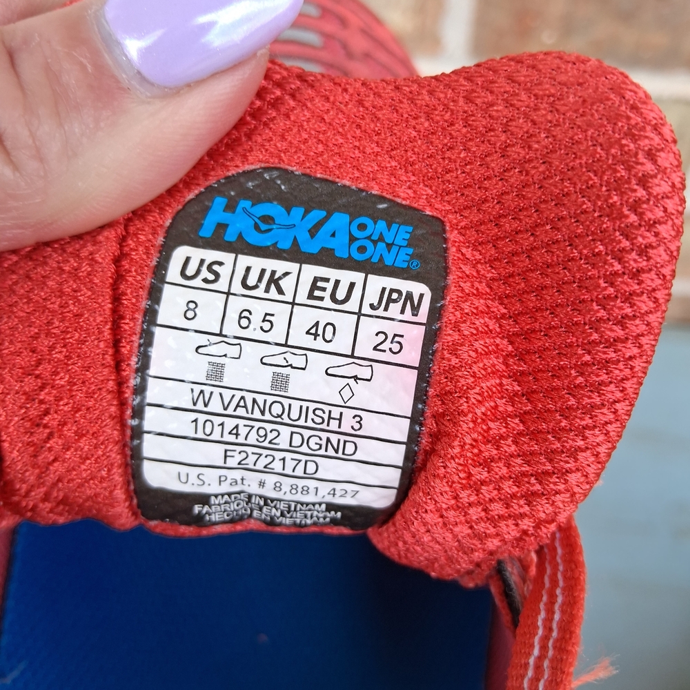 HOKA ONE ONE Vanquish 3 Running Shoes Women’s 8 Dewberry Grenadine Max Cushion - Picture 8 of 16
